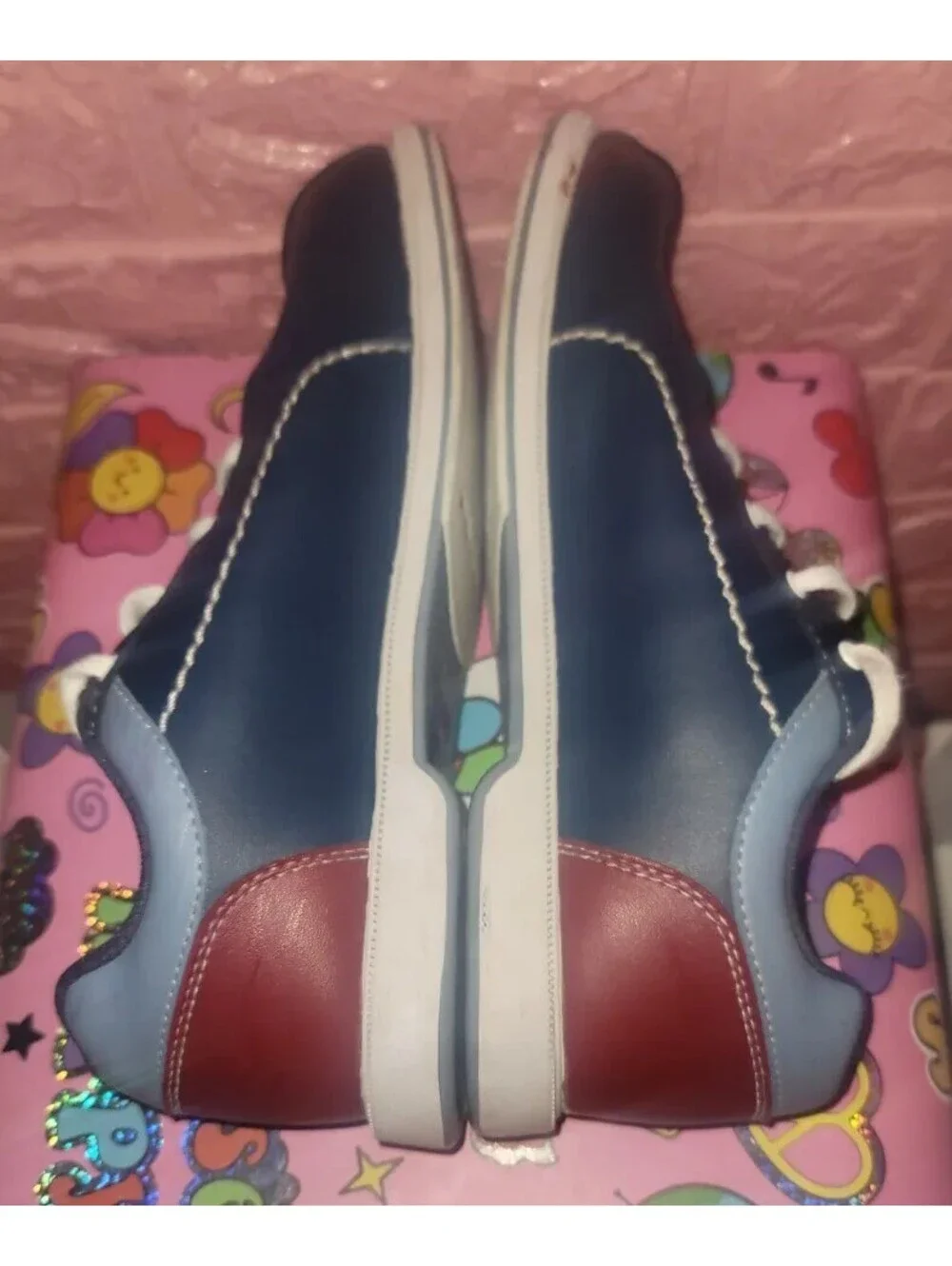 DEXTER BOWLING SHOES MENS BLUE RED WHITE SLIDE RITE LACE UP ATHLETIC SIZE: 10